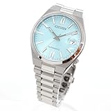 [Citizen] 腕時計 機械式腕時計 防水 TSUYOSA 37mm 自動巻き シースルーバック オートマチック 日付付き アイスブルー 水色 青 銀 ビジネス シンプル メカニカル 高級 国内正規品 NJ0200-50L メンズ シルバー