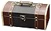 Vintage Inspired Decorative Wooden Treasure Chest and Shoe Box with Handle and Strap Ideal as Keepsake Box, Jewelry Box, Photo Storage Box for Shelves, Dresser or Table Top