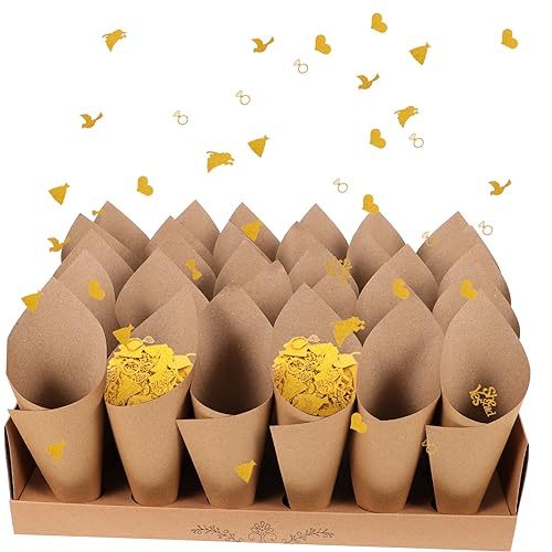 Cornets de confettis en papier crépon ajouré pour les fêtes