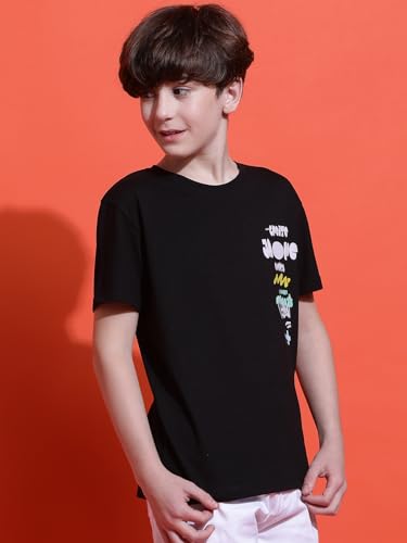 Image of Li'l Tomatoes Boys Cotton T-Shirt | Graphic Printed Half Sleeve Casual Summer Wear | Soft & Breathable | 9-16 Years