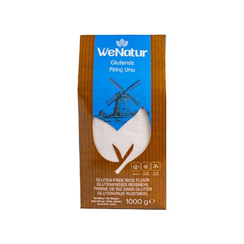 WeNatur Harina de Arroz – Harina sin gluten para una repostería fina y ligera y para recetas versátiles, 1000 g
