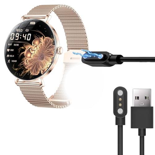 Blueshaweu Ladekabel Kompatibel mit LIGE Smartwatch damen 1,43' FV17, Kabel Ladegerät Ladestaion Kompatibel für LIGE FV17 Smartwatch (USB-A schwarz)