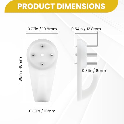 Image of 30 Pcs Concrete Wall Hooks, Non-Trace Heavy Duty Hard Wall Picture Hanger, No-Drilling or Damge Stucco Picture Hooks for Picture Photo Frame Clock Hangers, 25 LBS Weight Load
