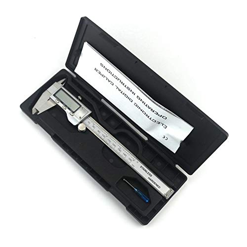 Pie de Rey Digital Vernier Caliper 6 Pulgadas 150 mm Acero Inoxidable Calibrador electrónico Micrómetro Micrómetro Herramientas de medición (Color : Silver)