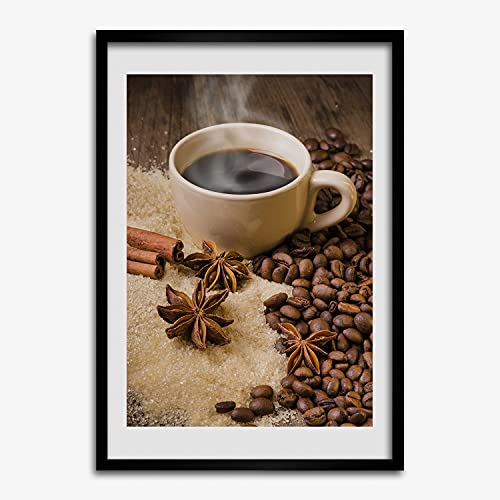 Cadre en bois Tulup 50x70 cm avec peinture moderne café