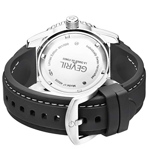 Gevril Canal St Men's Swiss Automatic 46005 Black Rubber Watch3