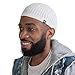 Atmungsaktive Baumwolle Stretchy Skull Cap Kufi Hüte für Männer in coolen Designs | Helmfutter | muslimische Ramadan Geschenke Eid Geschenke, Weiß mit perforiertem Design, Einheitsgröße