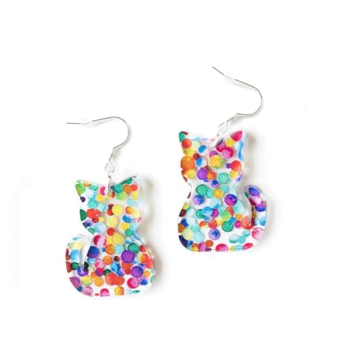 Cat Dog Book Earrings Acrylic Lightweight Bookshelf Animal Rabbit Butterfly Dangle Earrings for Book Lover Bookish Reader Librarian Teacher Gifts