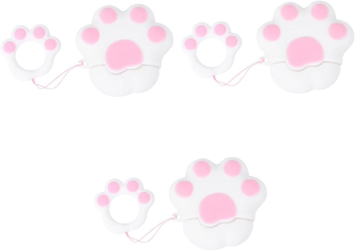jojofuny 3pcs Box Earphone Case for 2 Wirelesss Headphones Wireless Headphones for Earphone Storage Headset Wireless Earphone Organizer Case Mens Watch Stand Cover White Cat Paw Pro