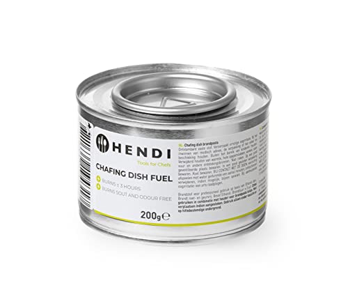 HENDI Brennpaste, ruß- und geruchlos, Brenndauer ±3 Stunden, 12 Stück, Brenngel, Fire Paste, für Wärmebehälter, zum Warmhalten von Speisen, für Chafing Dish, 200gr