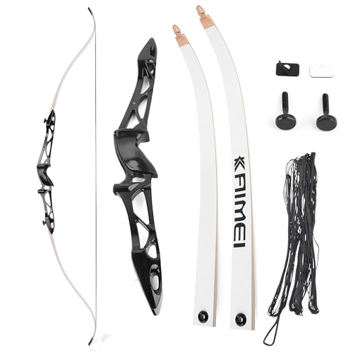 AMEYXGS 12-40lbs Bogenschießen Takedown Recurve Bow 66/68/70 Zoll Traditioneller Bogen Langbogen für die Jagdzielübung (66"/Black, 26lbs)