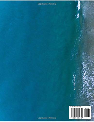 Notebook lined notebook journal - blue ocean watercolor version 1, 180 Pages, Large 8.5 x 11 inches - Image 2