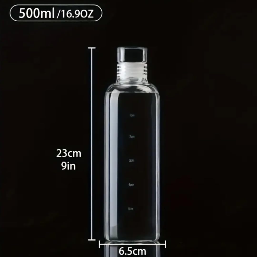 500 ml Glass Water Bottle with Glass Lid, Without Black Sleeve - Image 4