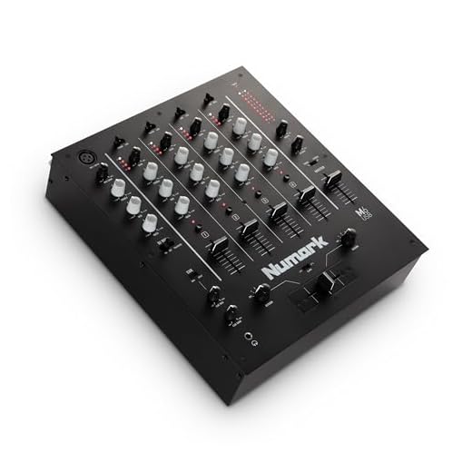 Numark M6USB - Mixer 4 Canali per DJ con Scheda Audio Integrata, EQ a 3 Bande, Ingressi Audio, Ingresso Microfono, Crossfader Sostituibile e Controllo Slope