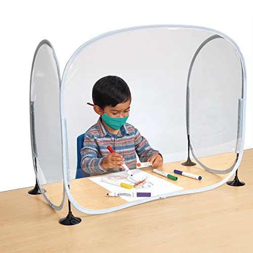 image for Excellerations Sneeze Guard Desk Shield – Plastic Divider Screen for