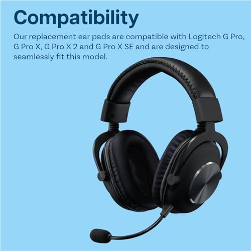 Almohadillas de repuesto para auriculares Logitech G Pro, G Pro X, G Pro X 2, G Pro X SE por MMOBIEL - Almohadillas con gel refrigerante para aislamiento de ruido - Negro miniatura 4