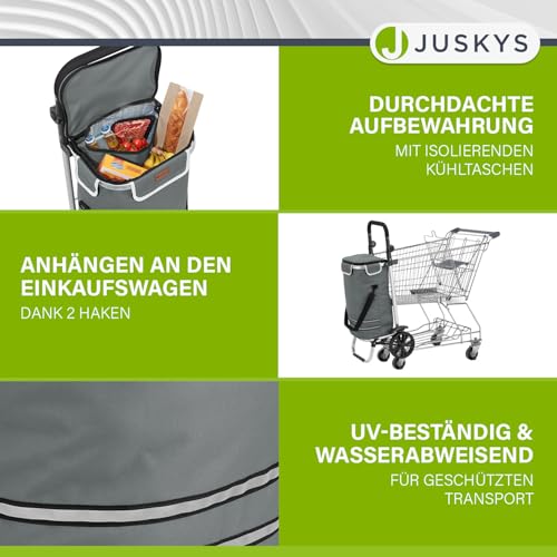 Juskys Einkaufstrolley 3in1 mit 2 Rollen für Shopping - 56 L Tasche abnehmbar - Trolley klappbar & modern - Sackkarre Einkaufsroller Grau – Bild 5