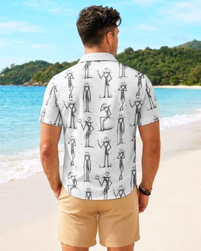 Image of 99TIMORO Fathers Film Button Down Shirt for Men, Funny Hawaiian Short Sleeve Top, Summer Beach Gifts