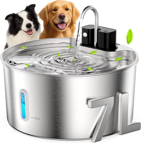 Casfuy PWL-009 Wireless Smart 3 Water Modes Stainless Steel Dog Water Fountain 237-oz