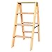 Składany stołek z 4 stopniami drabiny, pogrubienie drewniane drabiny wspinaczkowe krzesła schodowe z szerokim pedałem narzędzie ogrodowe do domu