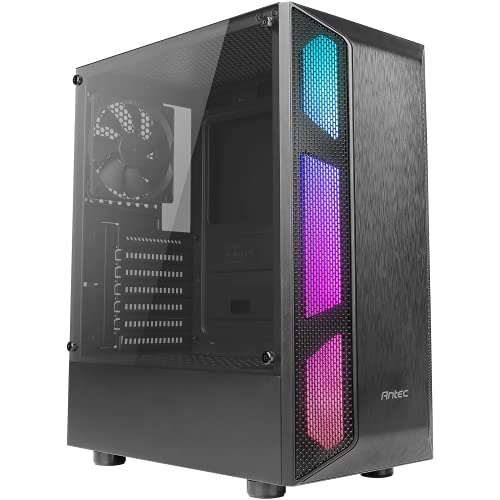Image of Antec Plastic Nx250 Mid Tower Gaming Cabinet /Computer Case | Support ATX,Micro-ATX,Itx | 1 X 120Mm Fan in Rear, Black
