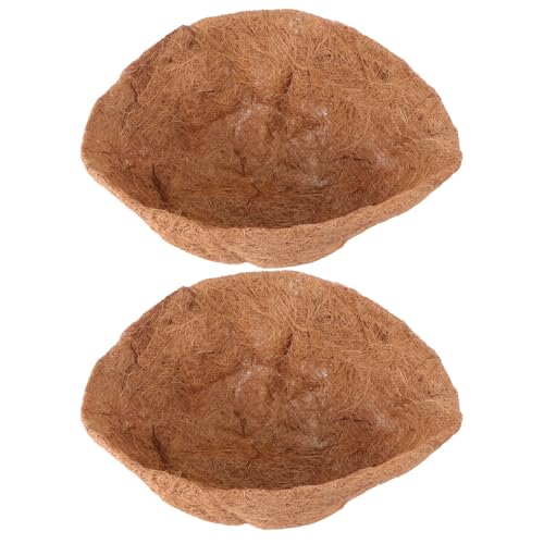 HIAKDOFT 2 Stück Kokosfaser Blumentopfeinlage Halbkugelform Natürliche Pflanzgefäß-auskleidung Flexibel Formbar Atmungsaktiv für Büro Zuhause und Hoteldekoration