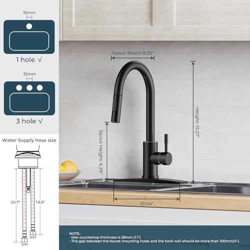 Grifo de cocina extraíble Vantor de arco alto para eliminar las salpicaduras en el fregadero 4