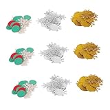 TOBBOMEY 300 Stück Weihnachts Schneeflocken Konfetti Runde Glitzernde Papierstreusel in Rot Grün Gold und Silber Funkelnde Tischdeko für Festliche Partys und Winter Feierlichkeiten
