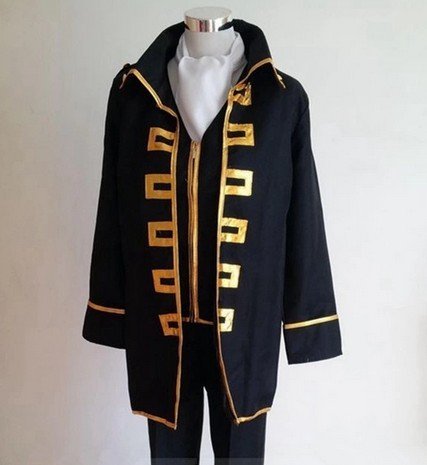 コスプレ衣装 銀魂 真撰組隊服 金縁取 衣装セット+沖田総悟アイマスク Lサイズ コスチューム