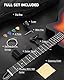 Moukey BCC-100 39 Zoll Akustik-E-Gitarre, Cutaway-Gitarre mit passivem Tonabnehmer, Gigbag, Gurt, Plektren, Stimmgerät und Kapodaster, Dual-Akustik- und Elektro-Modus, Sunburst