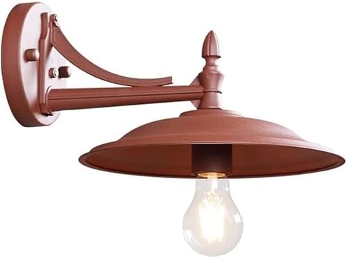 Image of Applique Murale Extérieure, Luminaire De Style Grange, Applique De Porche De Ferme, Lampe Murale Étanche Pour Jardin Ou Garage, Applique Murale (Rojo)/Rouge