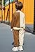 Arshiner Boys Fashion Cartoon Face Print Two Tone Boys Two Piece Set Outfits Size 8 Jogger Set Apricot & Brown