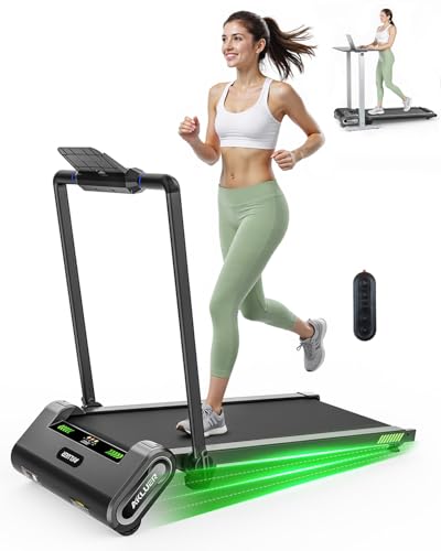 Akluer Auto Incline Walking Pad Treadmill with 13% 6-Level, Portable Foldable Treadmill with Handle bar for Home, 330 lbs Capacity Compact Walking Pad with Remote and LED for Office