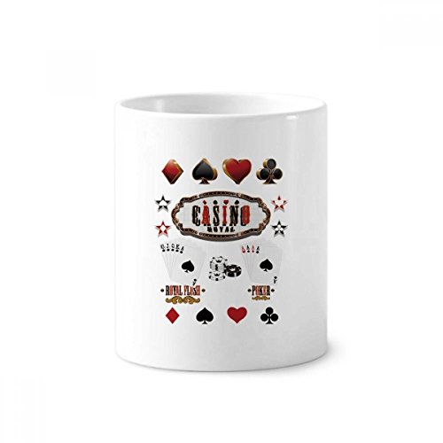 Porte-brosse à dents en céramique motif cartes de jeu tasse blanche 350ml