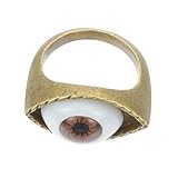 FOMIYES Anillo de Aleación Vintage con Diseño de Exagerado Punk Joyería de Dedo Marrón para Mujer Accesorio para Fiestas y Halloween