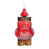 Slant Collections Creative Brands Party Glass, Shaped Sipper, 15-Ounce, Santa