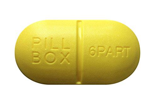 Haiker Portable Travel Pill Box Case Organizer Pocket Pill Case Container with 6 Compartment, Yellow