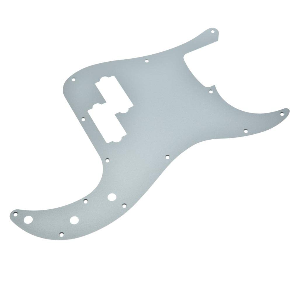 KAISH Matte Aluminium Precision Bass Style Pickguard Metal Anodized P Bass Pick Guard Scratch Plate for American/Mexican Precision P Bass Matte Silver