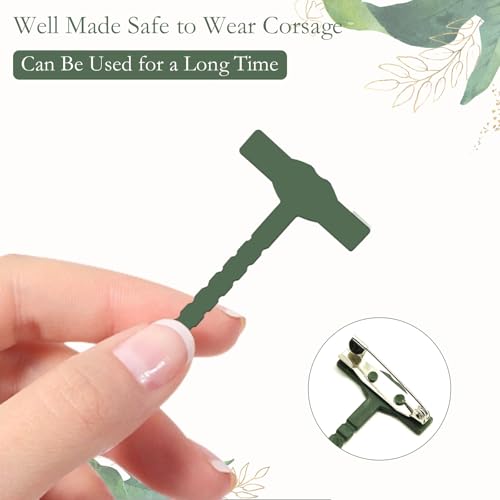 Image of 90PCS Triangle T Plastic Brooch, Green Delicate Small Safety Pin for Wedding DIY, Boutonniere Pins Supplies Safety Tools Supplies for Clothes Suitable for Wedding
