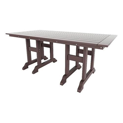 Costaelm Rectangle Outdoor Dining Tables, 71'' Patio Table with Umbrella