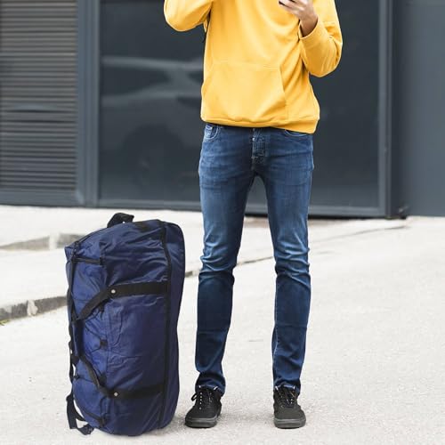 WELL HOME MOBILIARIO & DECORACIÓN Plain Polyester Travel Bag with 3 ABS Wheels, darkblue4