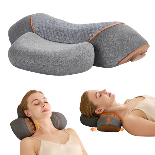 TUFPUZRLCT 3-in-1 Rechargeable Neck Massager Pillow for Pain Relief Deep Tissue with Heat, Traction,...