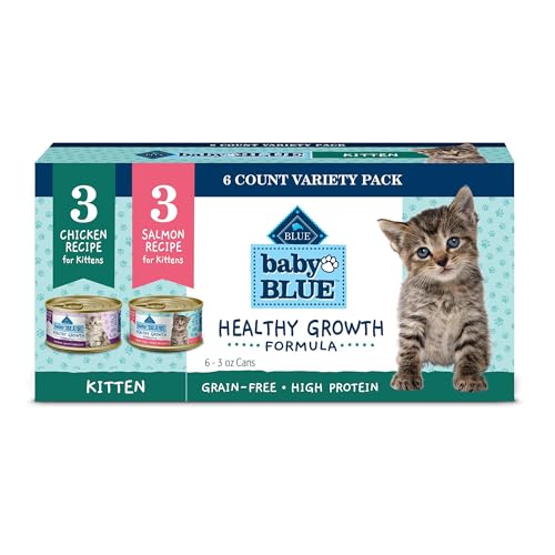 Blue Buffalo Baby Blue Natural Kitten Wet Cat Food Paté Variety Pack, Healthy Growth Formula with...