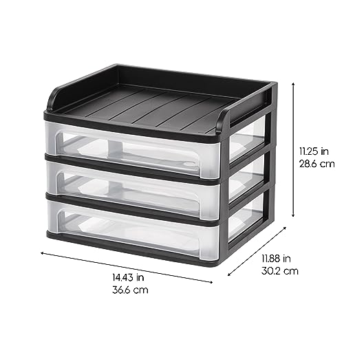 Iris 150175 Usa Plastic Desk Top 3-Drawer Storage Organizer thumb #2