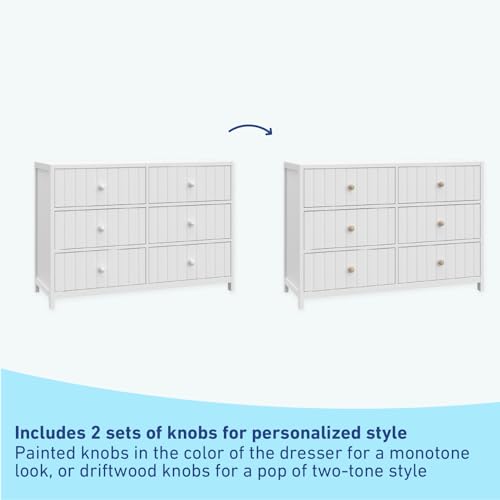 Graco-Teddi-6-Drawer-Double-Dresser-White–GREENGUARD-Gold-Certified-Interlocking-Drawer-System-Pre-Installed-Drawer-Tracks-Includes-Two-Sets-of-Knobs-for-Personalization Graco Teddi 6 Drawer Double Dresser White–GREENGUARD Gold Certified Interlocking Drawer System Pre Installed Drawer Tracks Includes Two Sets of Knobs for Personalization