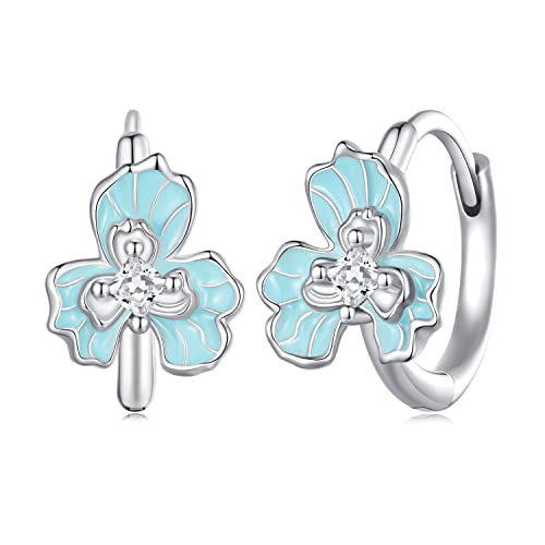 Boucles d'oreilles argent dos Omega de haute joaillerie florale