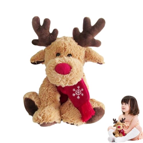 Nybhyjka 11.8 Inch Christmas Reindeer Soft Plush Toys Christmas Elk Soft Plush Pillow Christmas Stuffed Toys Deer Plush Christmas Plush Collectible Gifts
