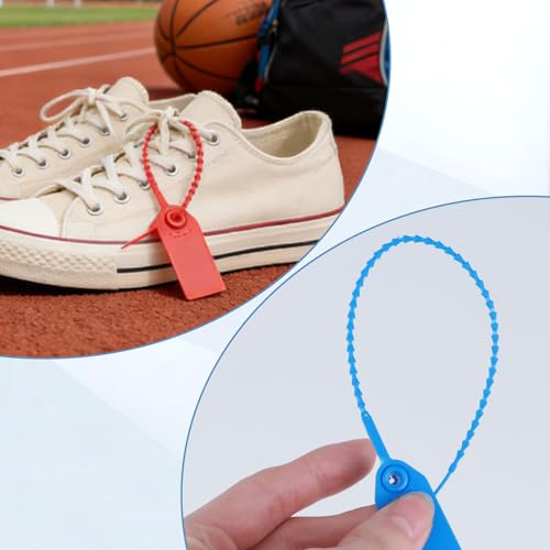 150 Stück Sicherheitsplomben aus Kunststoff, Sicherheitsplomben Plomben, Kabelbinder Tags für Kleidung, Schuhe, Handtaschen, Gepäck und Logistik
