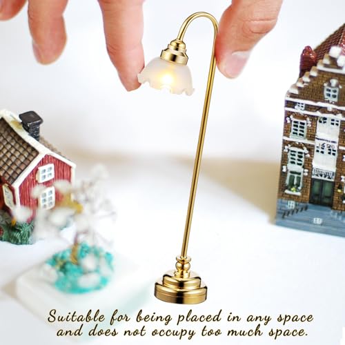 Lampe de table maison de poupée LED sans fil et dorée