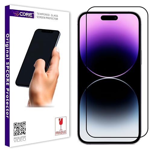 Image of Tempered Glass Screen Protector Compatible for iPhone 14 Pro Max (6.7 Inch) with Edge to Edge Coverage and Easy Installation kit,Black